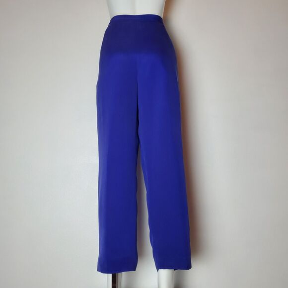 Vintage 80s Purple 100% Silk Trousers - Picture 4 of 7